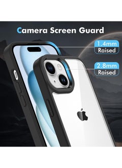 Generic Case Clear Anti Yellow Heavy Duty Protection Transparent Shockproof Rugged Cover Soft TPU Hard Bumper Safe Grip Protective Light Cover for iPhone 14 Plus/15 Plus (Black)  - Image 5