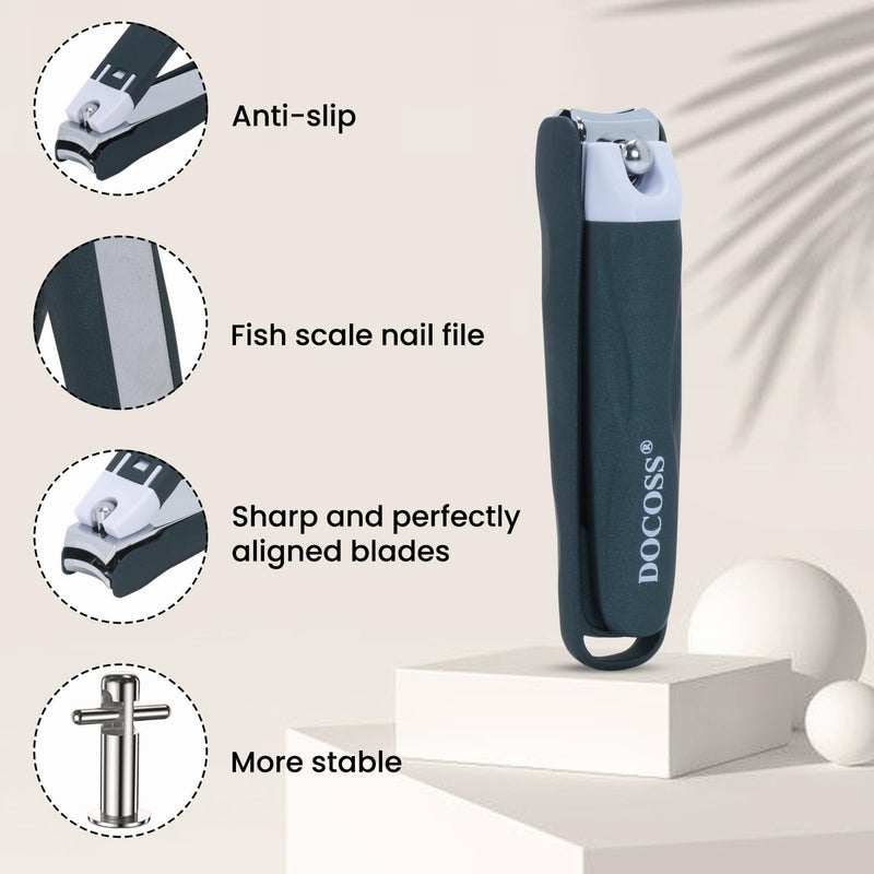 DOCOSS Steel Big Nail Clippers For Men Women With Catcher,Nail Cutter with Toe Nail Clipper,Cuticle Cutter & Ingrown Toenail Cutter,Nails Cutter(Green) - Image 2