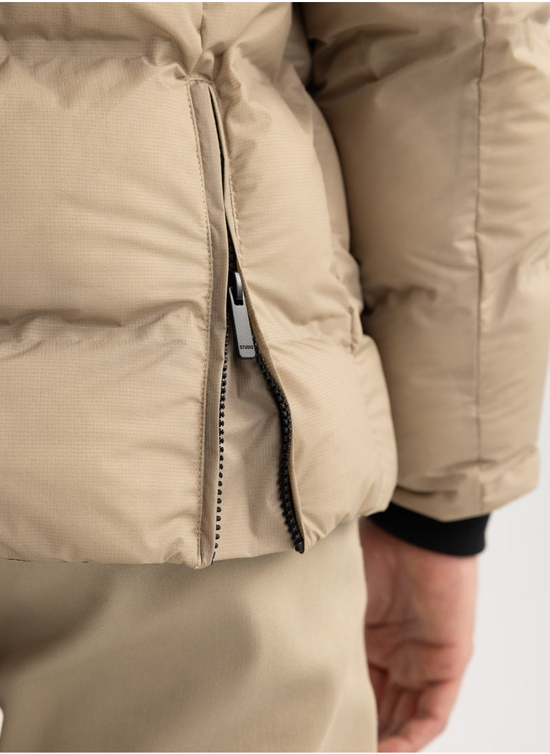 DeFacto - Slim Fit Hooded Puffer Jacket With Lining - Image 1
