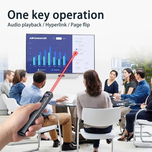 VIBOTON Rechargeable Wireless Presenter with LED Display & Red Laser Pointer, 2.4GHz PowerPoint Presentation Clicker, USB Receiver PPT Remote with Slide Control, Page Up/Down,Teaching, Meetings - Image 2