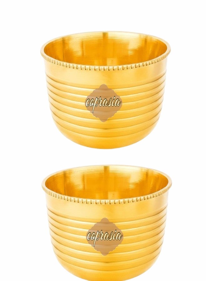 COPRASIA Brass Dining Bowl || Peetal ki Khane ki Katori || Dinner Bowl (Pack of 2) - Image 1