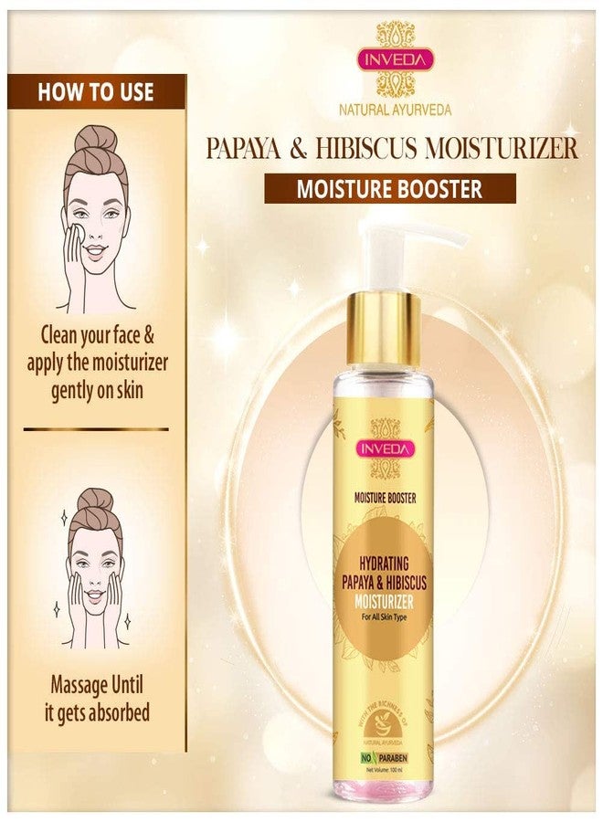 Inveda Hydrating Papaya and Hibiscus Moisturizer with Wheat Germ Oil & Sweet Almond Oil to Give Moisturized and Even Skin Tone, 100ml - Image 5
