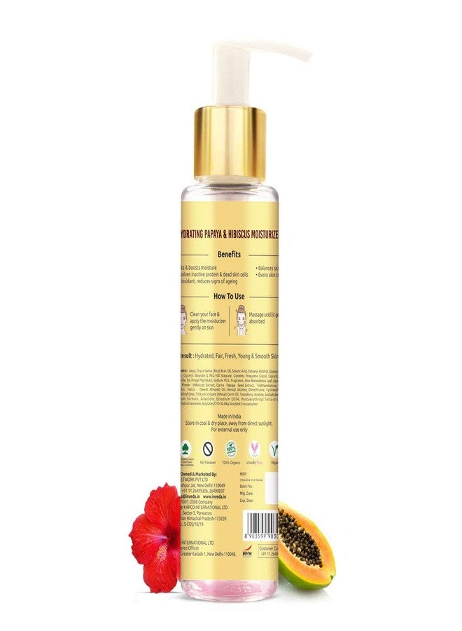 Inveda Hydrating Papaya and Hibiscus Moisturizer with Wheat Germ Oil & Sweet Almond Oil to Give Moisturized and Even Skin Tone, 100ml - Image 2