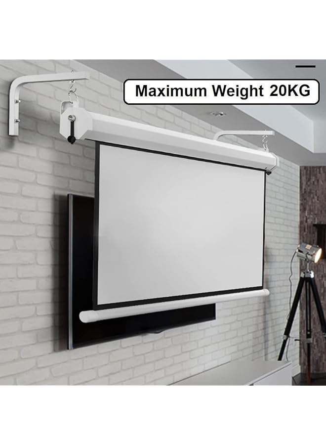 erorex Universal Projector Screen Ceiling Mount 2 Pcs Projector Screen L Brackets Wall Hanging Mount 6.5 Inch Adjustable Extension With Hook Kit For Home Office Projector And Movie Screens  - Image 2