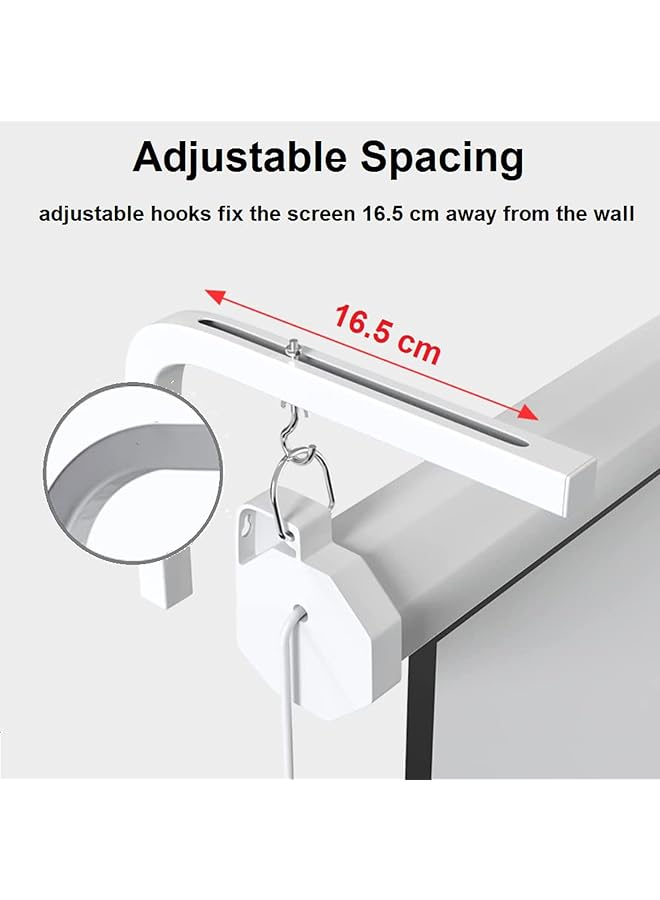 erorex Universal Projector Screen Ceiling Mount 2 Pcs Projector Screen L Brackets Wall Hanging Mount 6.5 Inch Adjustable Extension With Hook Kit For Home Office Projector And Movie Screens  - Image 3