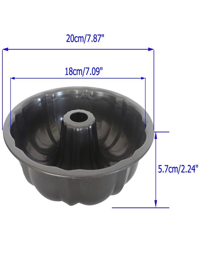 Proshopping 7 Inch Cake Pan, Carbon Steel Fluted Tube Pan, Nonstick Gugelhupf Cake Mold, Medium Size Round Baking Tin for Homemade Pound Cakes, Jello, Gelatin - 2 Packs - Image 2