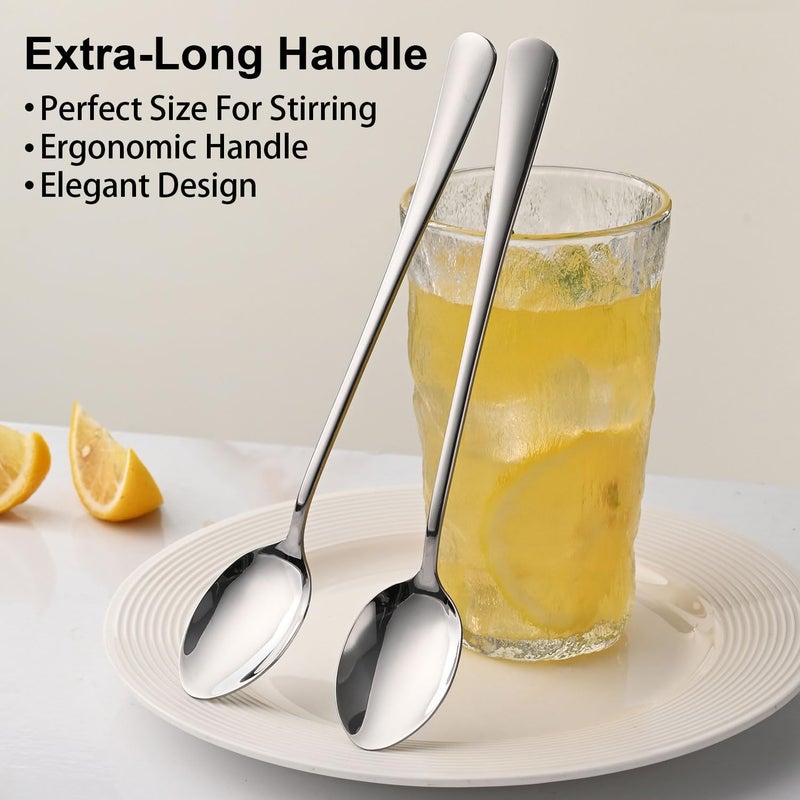 Dehov 7.5 Inches Stainless Steel Iced Tea Spoons,Set Of 8 Long Stirring Spoons For Coffee,Cocktail,Ice Cream,Long Handle Iced Teaspoons For Bar - Image 4