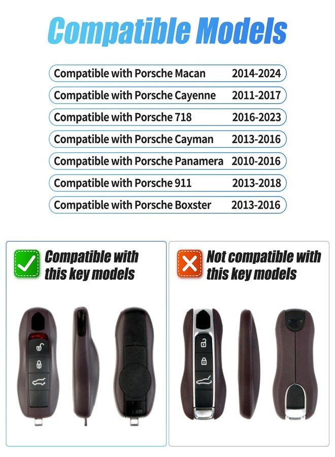 LIMBQS Key Case Key Cover for Porsche Macan Cayenne 718, Car Key Protection Keychain for Porsche Cayman Panamera 911 Boxster (Shark Blue) - Image 4