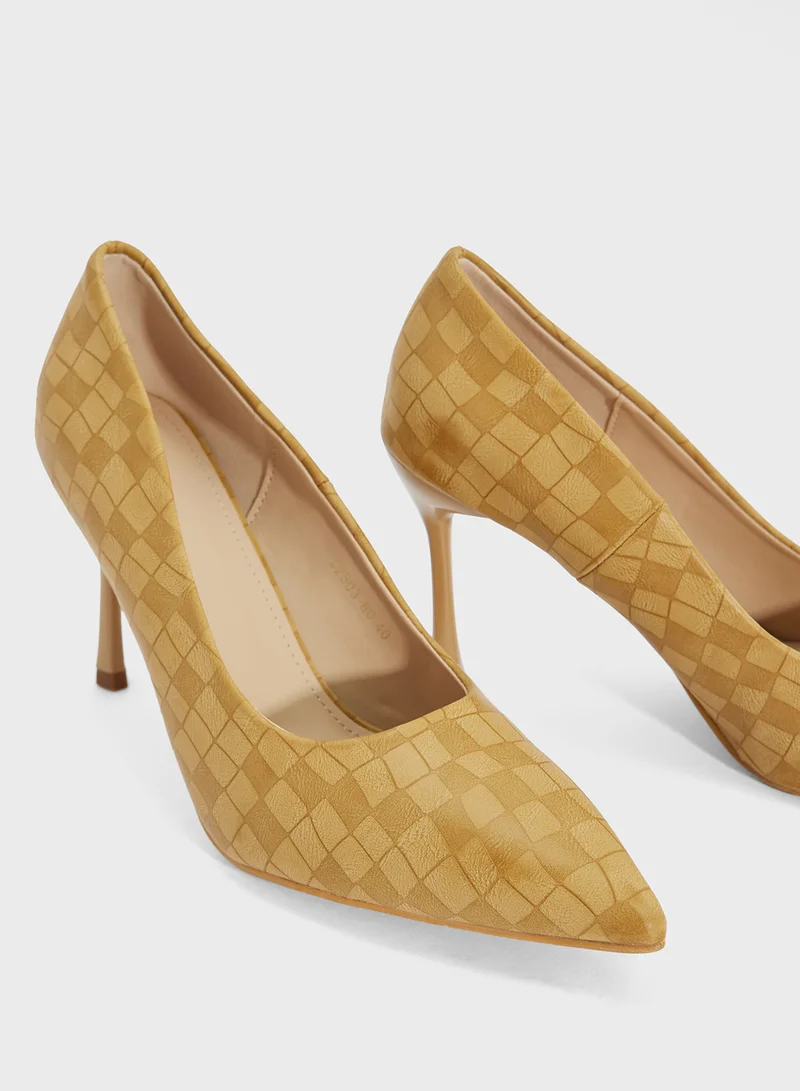 ELLA Woven High Heeled Pump