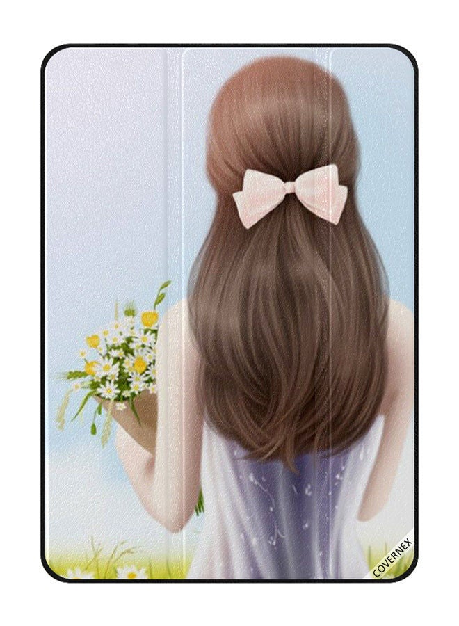Covernex Protective Flip Cover For Samsung Galaxy Tab S8 Girl Waiting Holding Flowers - Image 1