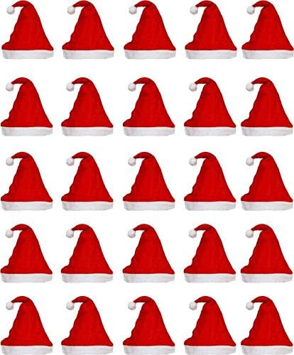 Little More LITTLEMORE Kids Christmas Cap Unisex Hat for Kids Comfortable Soft Free Size Christmas Decor Santa Caps (Set of 10) - Image 1