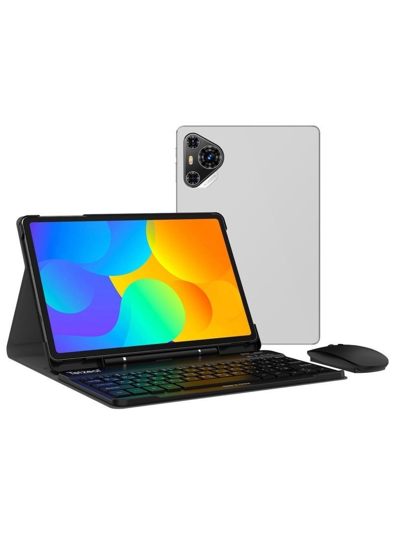 Telzeal P200 Tablet 11-Inch FHD Display, 12GB RAM 512GB ROM, 10000mAh Battery, Dual Camera, WiFi Bluetooth, Android Smart Tab with Case Keyboard, High-Performance Tablet â€“ Grey - Image 1