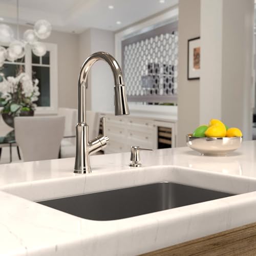 Hansgrohe 4793830 Joleena 1.75 GPM 2-Spray Pull-Down HighArc Kitchen Faucet, 15.8-Inches Tall, Polished Nickel - Image 2