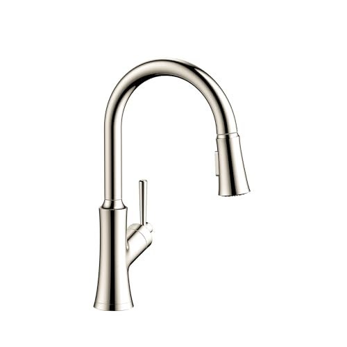 Hansgrohe 4793830 Joleena 1.75 GPM 2-Spray Pull-Down HighArc Kitchen Faucet, 15.8-Inches Tall, Polished Nickel - Image 1