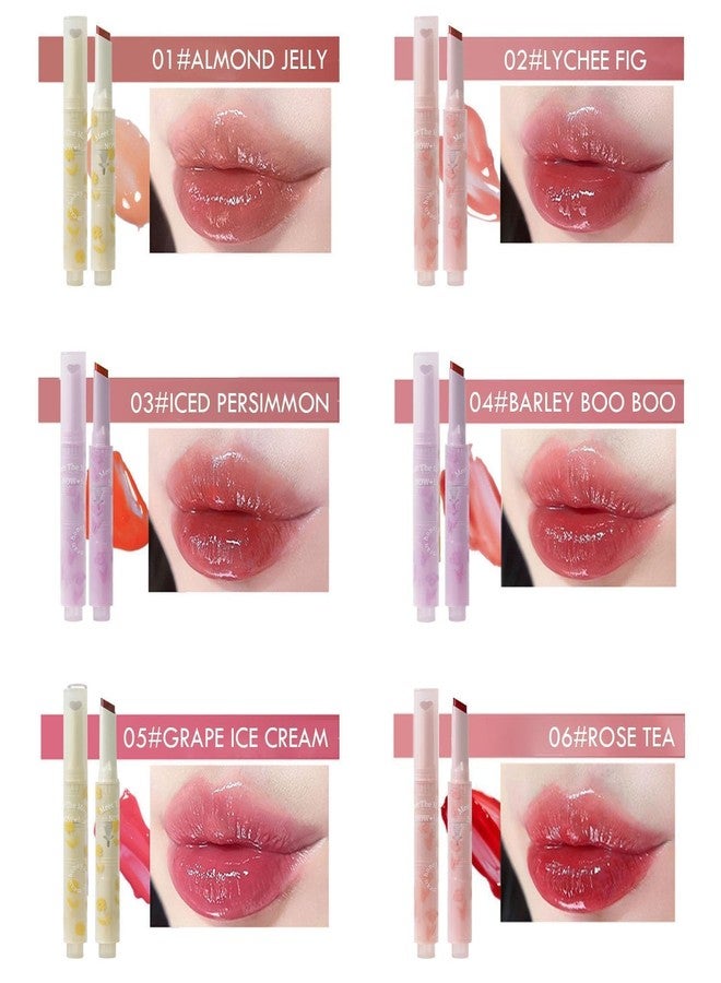 Gege Bear 6-Piece Heart-Shaped Jelly Lip Gloss Set, Hydrating Lipstick for Women and Girls, Moisturizing Non-Sticky Formula, Perfect for Everyday Use (6 Pcs Set, 3.2g each) - Image 3