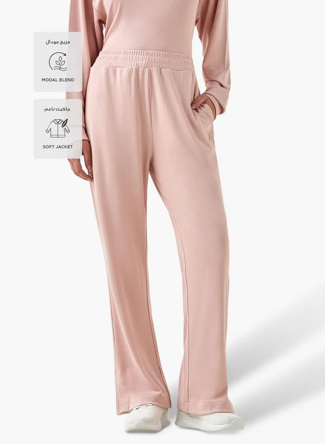 Splash Active Pink Women Elasticated Waist Track Pants for Women | Best Price UAE