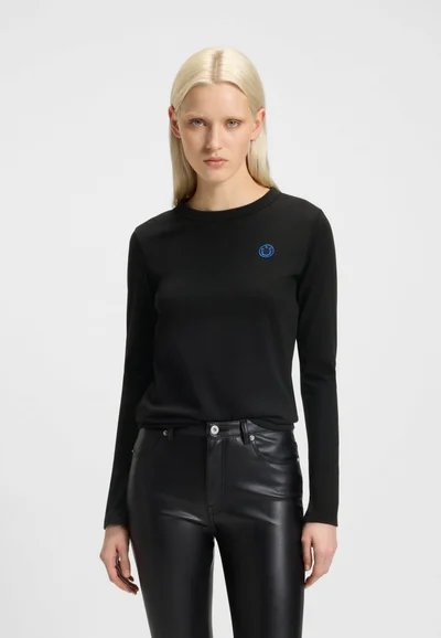 HUGO Cotton-jersey top with Happy HUGO logo badge