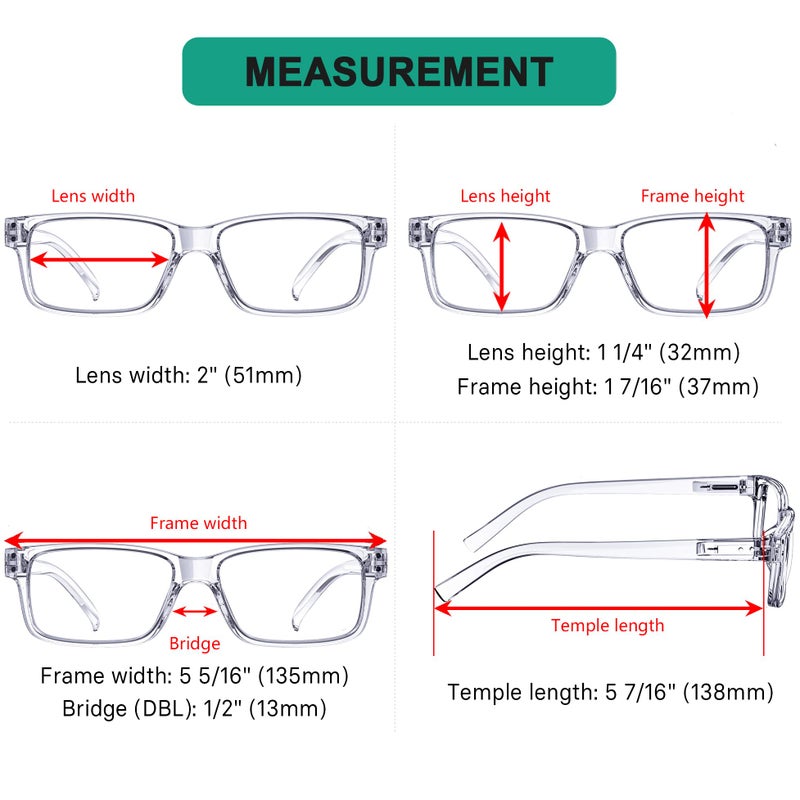 Eyekepper Vintage Reading Glasses for Men - 5 Pack Spring Hinges Classic Readers - Clear Frame +2.00 - Image 5
