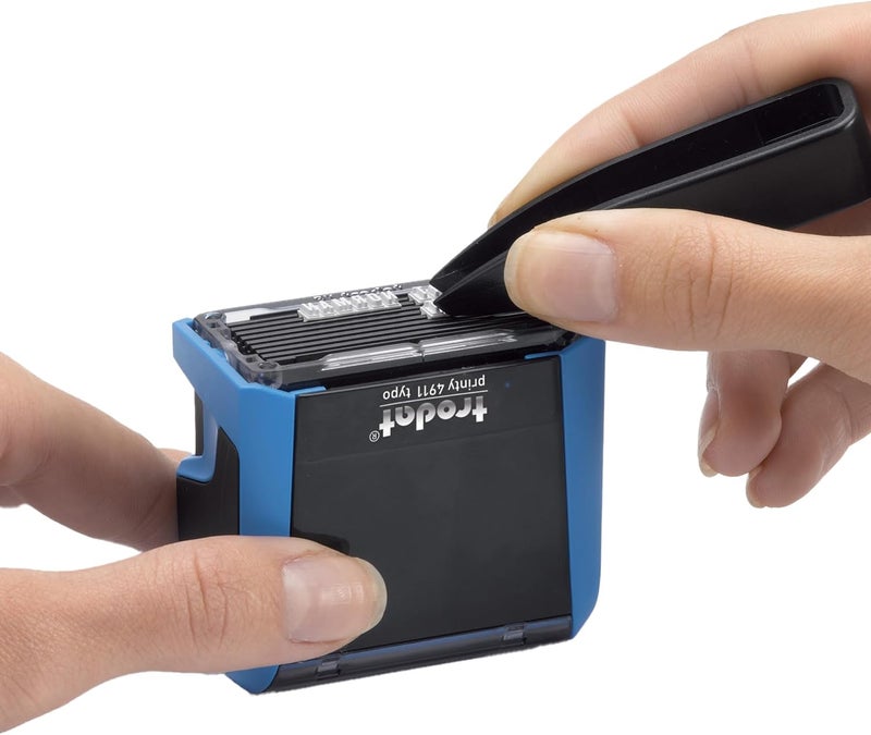 Trodat Printy 4911 DIY Self Inking Stamp,Blue Body - Black Ink,29x54x69mm - Image 4