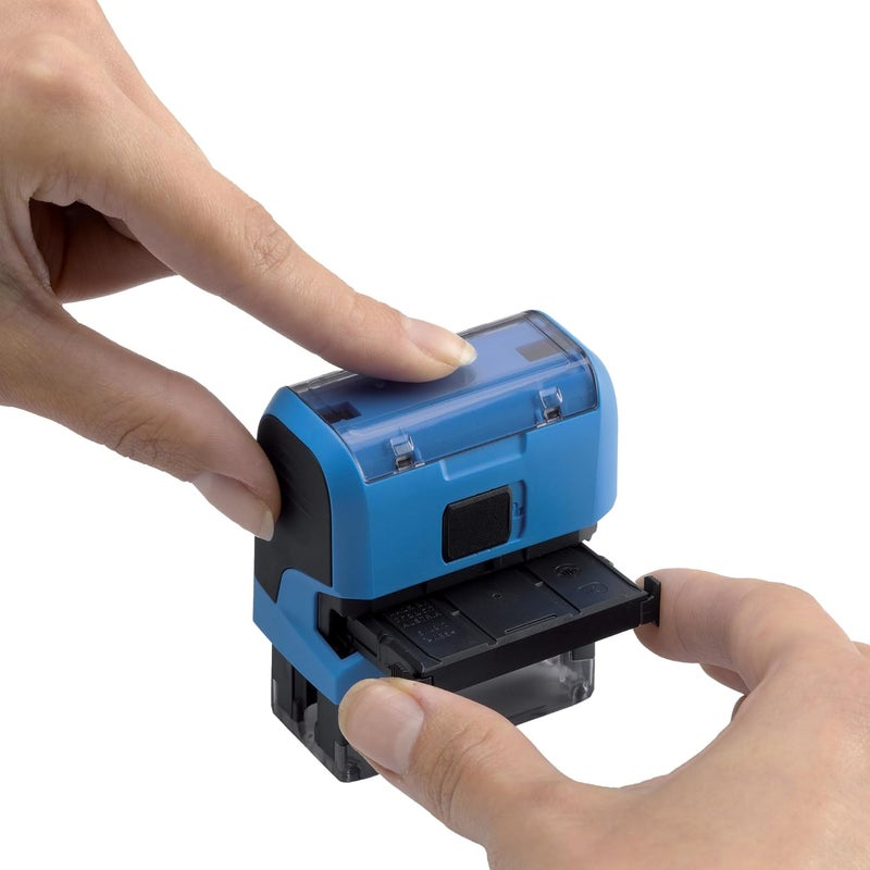 Trodat Printy 4911 DIY Self Inking Stamp,Blue Body - Black Ink,29x54x69mm - Image 5