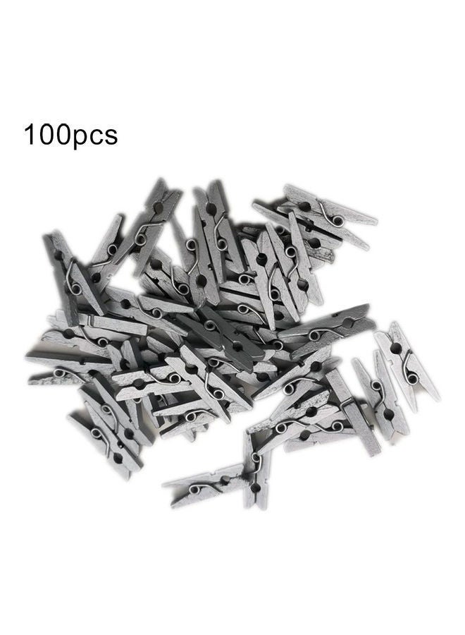 NIBEMINENT Natural Wooden Photo Clips Clothespins DIY Wedding Party Craft Decor Pegs Silver 7 x 2.5 2cm