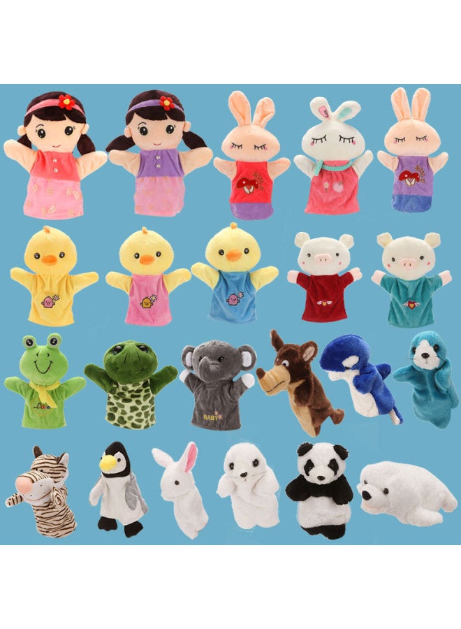 A Family Of Six Characters, Animal Gloves, Boys, Girls, Kidsren's Hand Puppets, Dolls, Toys, Princess And Prince Story Props 