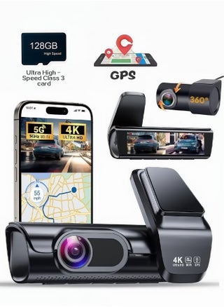 4k 8MP Dash Cam Front and Rear, 3.59" IPS Screen, Built-in GPS 5G WiFi Dash Camera for Cars with App, UHD 2160P Night Vision Free 128G SD Card, 170° Wide Angle, HDR, ADAS,24H Parking Mode - pzsku/Z905BE4AE655E5A243938Z/45/1748611940/0e73f4aa-1485-459f-bb31-387a79bf60d9