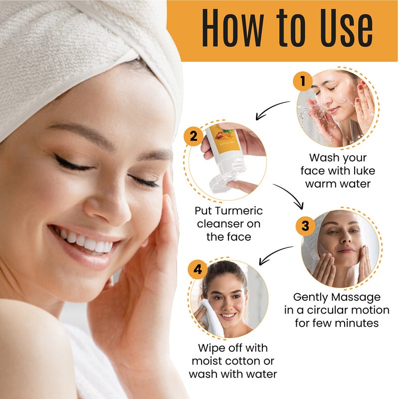 DERMAXGEN Turmeric Facial Cleanser â€“ Natural Anti-Aging Exfoliating Turmeric Face Wash for Glowing Skin â€“ Helps Clear Acne Scars, Dark Spots, Sun Damage & Discoloration â€“ 5 oz - Image 5