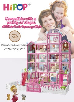 HIPOP DIY Doll House,Big Size 5 Floors 19 Rooms Castle House With Decorating Dollhouse Accessories And Furniture,DIY Building Toys  - Image 5