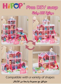 HIPOP DIY Doll House,Big Size 5 Floors 19 Rooms Castle House With Decorating Dollhouse Accessories And Furniture,DIY Building Toys  - Image 2
