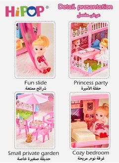 HIPOP DIY Doll House,Big Size 5 Floors 19 Rooms Castle House With Decorating Dollhouse Accessories And Furniture,DIY Building Toys  - Image 3