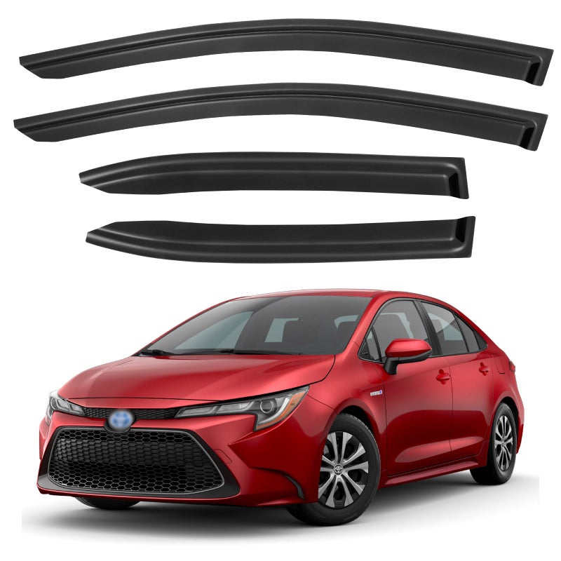 YQAUTEC Window Visors Rain Guards Shield for 2019-2026 Toyota Corolla Sedan, Out-Channel Window Vent Wind Deflectors Visors Shades for 19-26 Corolla Sedan - Image 1