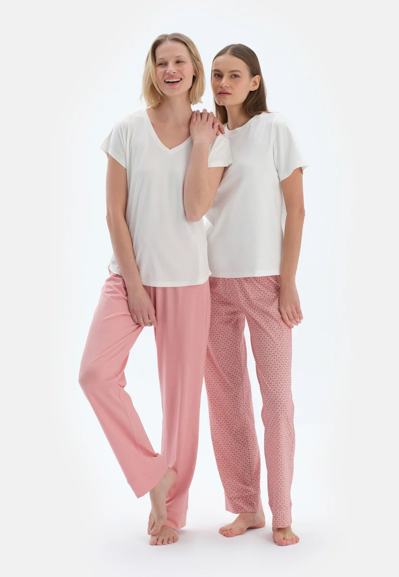 dagi 2 Pack Graphic Regular/Classic Fit Trousers Cotton Blend Sleepwear