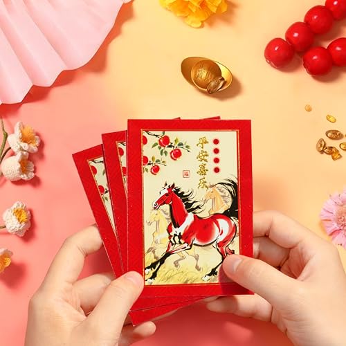ELLZK ELLZK Chinese Red Envelopes Horse 2026 Chinese New Year Lunar New Year Decorations Lucky Money Envelopes Gifts(6 Patterns 36 Pcs) Ink Painting Style - Image 5