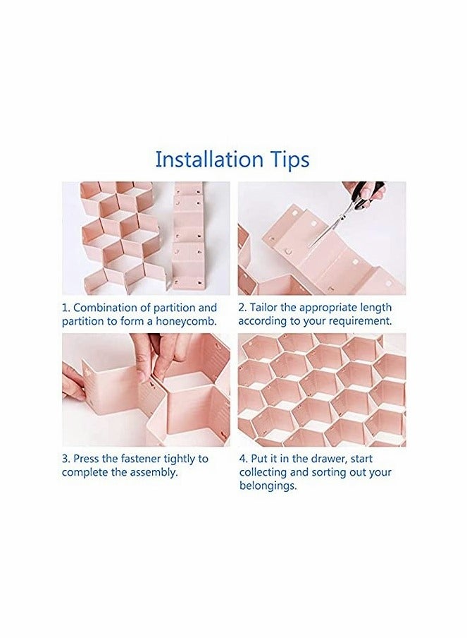 8pcs DIY Plastic Grid Drawer Divider Organizer for Underwear Belt Scarf Socks Storage - Image 5