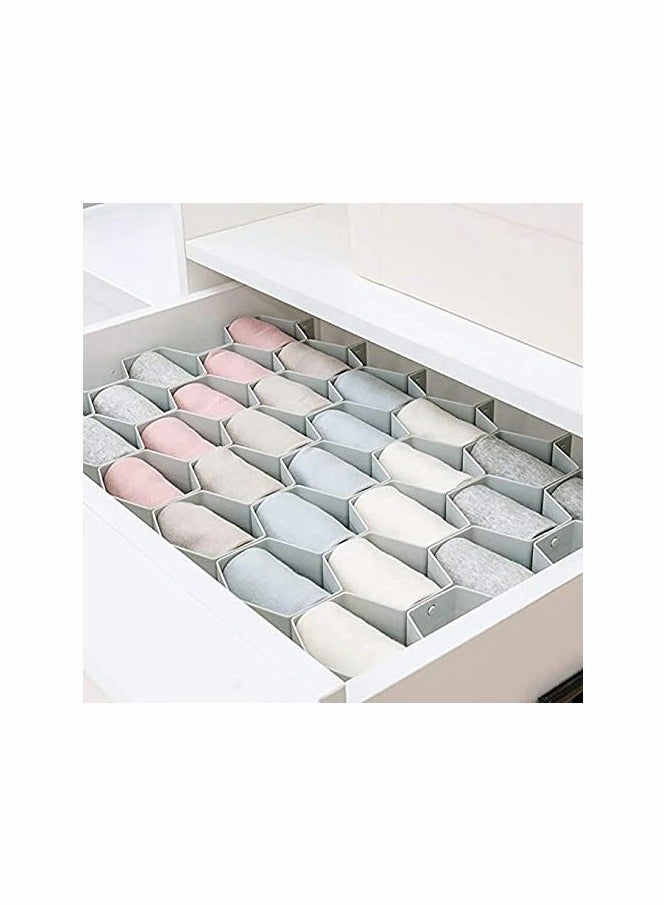8pcs DIY Plastic Grid Drawer Divider Organizer for Underwear Belt Scarf Socks Storage - Image 2