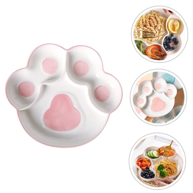 MAGCULULU Ceramic Divided Plate Cartoon Dinnerware Hand Painted Serving Tray For Portion Control Family Meals - Image 5