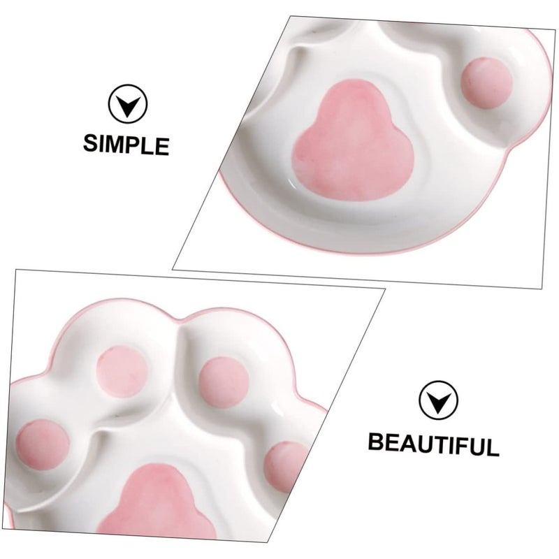 MAGCULULU Ceramic Divided Plate Cartoon Dinnerware Hand Painted Serving Tray For Portion Control Family Meals - Image 3