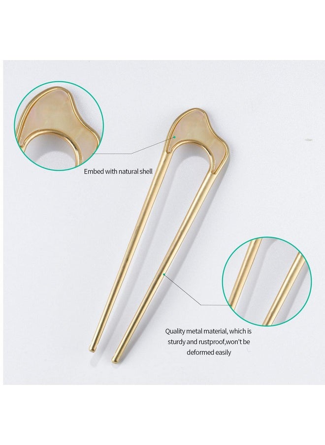 FRDTLUTHW - Ushaped Hair Pins Metal Vintage Hair Sticks French Hair Pin Hairstyle Chignon For Women 2Pcsstyle 1 - Image 1