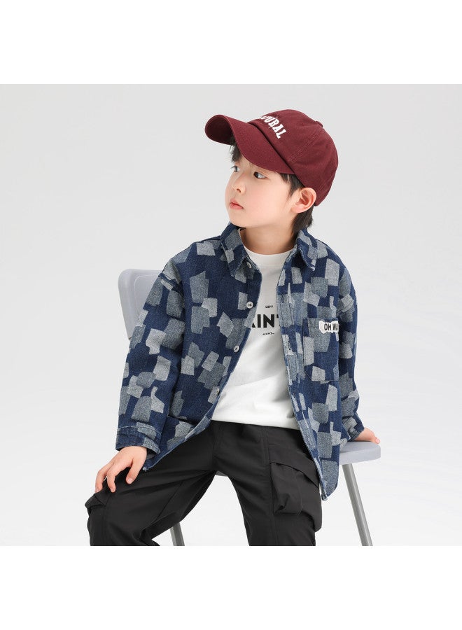 Zuoxi سترة الأولاد - قميص الدنيم للأطفال لفصلي الربيع والخريف - معطف خارجي خفيف للأولاد والبنات بأكمام طويلة - موضة ملابس الأطفال - Image 5