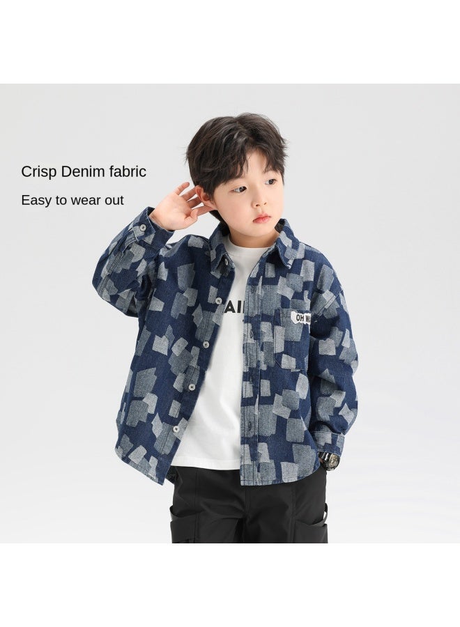 Zuoxi سترة الأولاد - قميص الدنيم للأطفال لفصلي الربيع والخريف - معطف خارجي خفيف للأولاد والبنات بأكمام طويلة - موضة ملابس الأطفال - Image 3