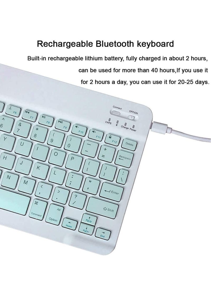 ELTRAZONE Rechargeable Bluetooth Keyboard and Mouse Combo Ultra-Slim Portable Compact Wireless Mouse Keyboard Set for Android Windows Tablet Cell Phone iPhone iPad Pro Air Mini, iPad OS/iOS 13 and above (Green) - Image 4