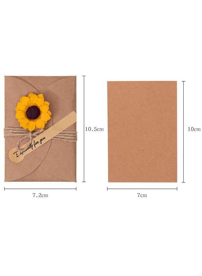 واي جيه 10 عبوات من بطاقات المعايدة المجففة مع المغلفات ، وبطاقات هدايا العطلات البني العتيقة ، وبطاقات دعوة DIY ، وبطاقات الأمنيات ، وبطاقات الملاحظات ، وبطاقات الشكر لعيد الميلاد - Image 3