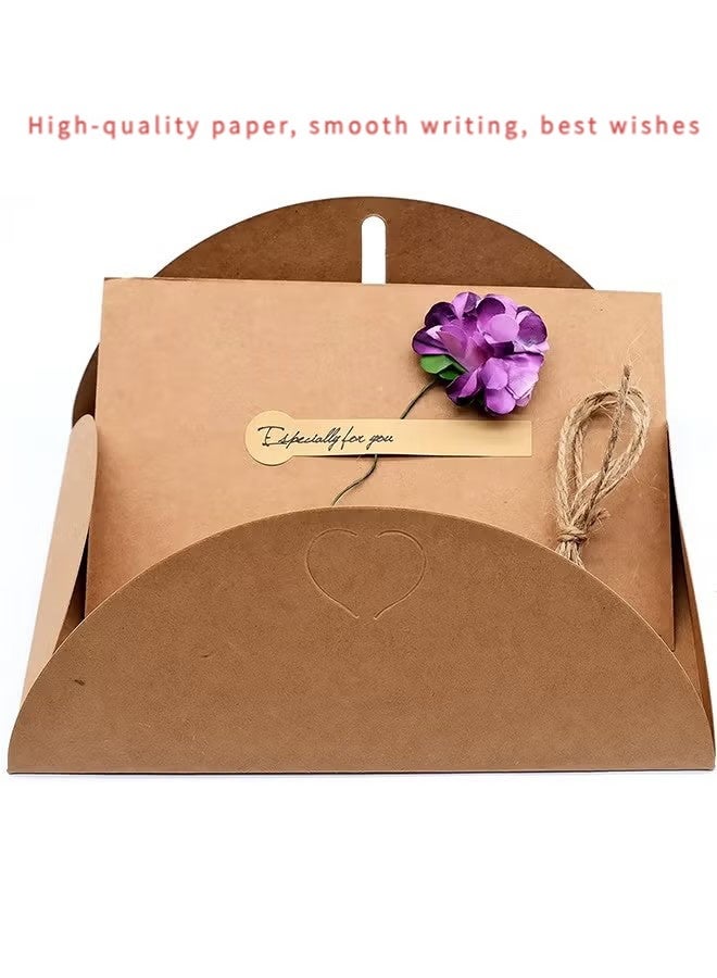 واي جيه 10 عبوات من بطاقات المعايدة المجففة مع المغلفات ، وبطاقات هدايا العطلات البني العتيقة ، وبطاقات دعوة DIY ، وبطاقات الأمنيات ، وبطاقات الملاحظات ، وبطاقات الشكر لعيد الميلاد - Image 2