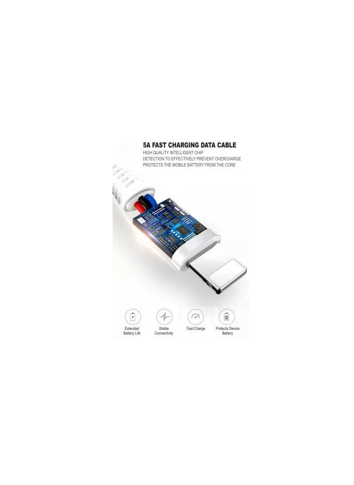 DUDAO - INET iPhone Charger Cable Lightning 120W Fast Charging (Compatible for iPhone 14/14 Pro/14 Plus/14 Pro Max, iPad Pro, iPhone 8-13 All Series) -L1PRO - Image 1