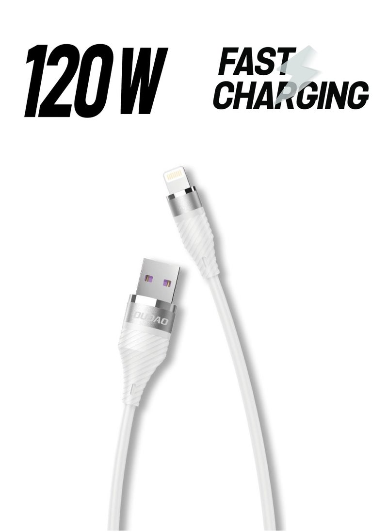 DUDAO - INET iPhone Charger Cable Lightning 120W Fast Charging (Compatible for iPhone 14/14 Pro/14 Plus/14 Pro Max, iPad Pro, iPhone 8-13 All Series) -L1PRO - Image 1