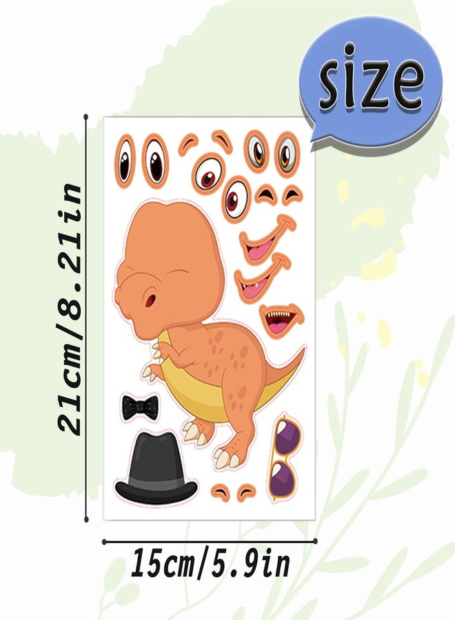 DaiUni 24 Sheets 8.27''×5.9'' Make Your Own Stickers for Kids Toddlers, Make a Face Stickers Mix and Match with Unicorns Dinosaur Horse and Sea Animals for Kids Party Favors Activities - Image 5