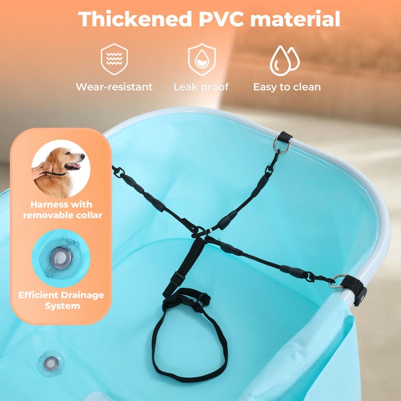 KITPLUS Elevated Portable Dog Bathtub, 5 Height Adjustable Dog Washing Station for Pet Shower and Grooming Foldable Bathing Tub with Storage & Anti-Slip Design for Small Large Dogs Cats - Image 4