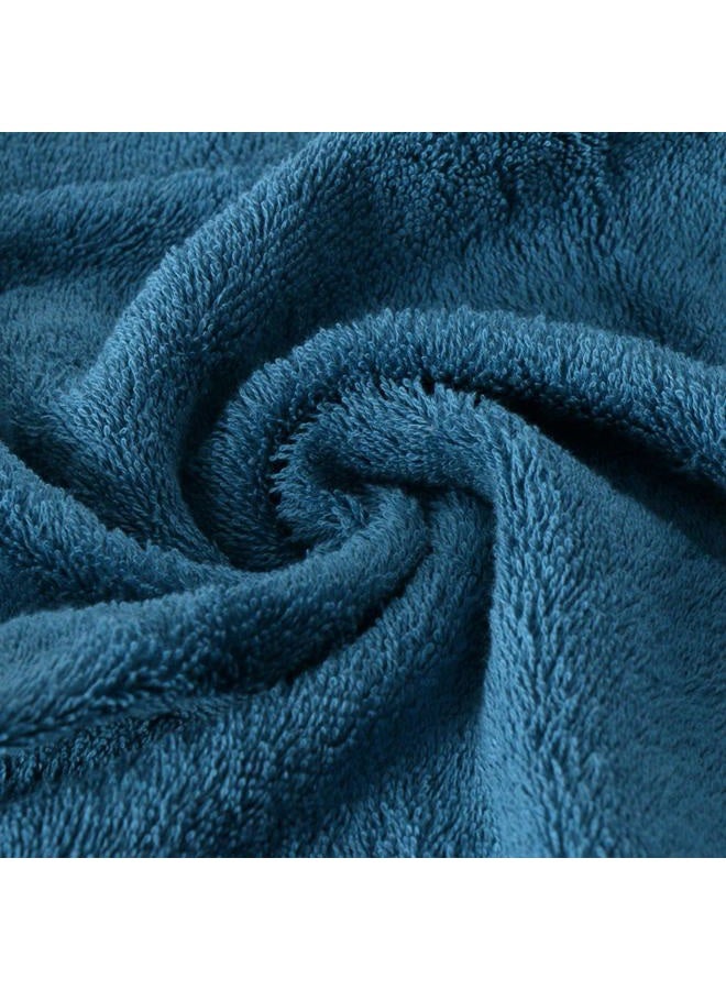 Sunshinejing Premium 100% Pure Cotton Bath Towel Luxury Hotel & Spa Bathroom Hand Towels Embroidery Washcloth Decoration Bath Sheets (Peacock-Blue) - Image 4