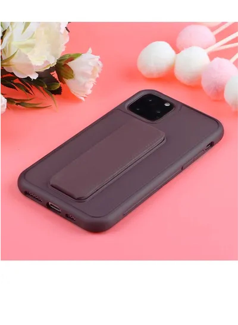 Apple iPhone 14 Pro Case With Hand Grip Foldable Magnetic Kickstand Wrist Strap Finger Grip Cover 6.1 Inch Maroon - Image 4